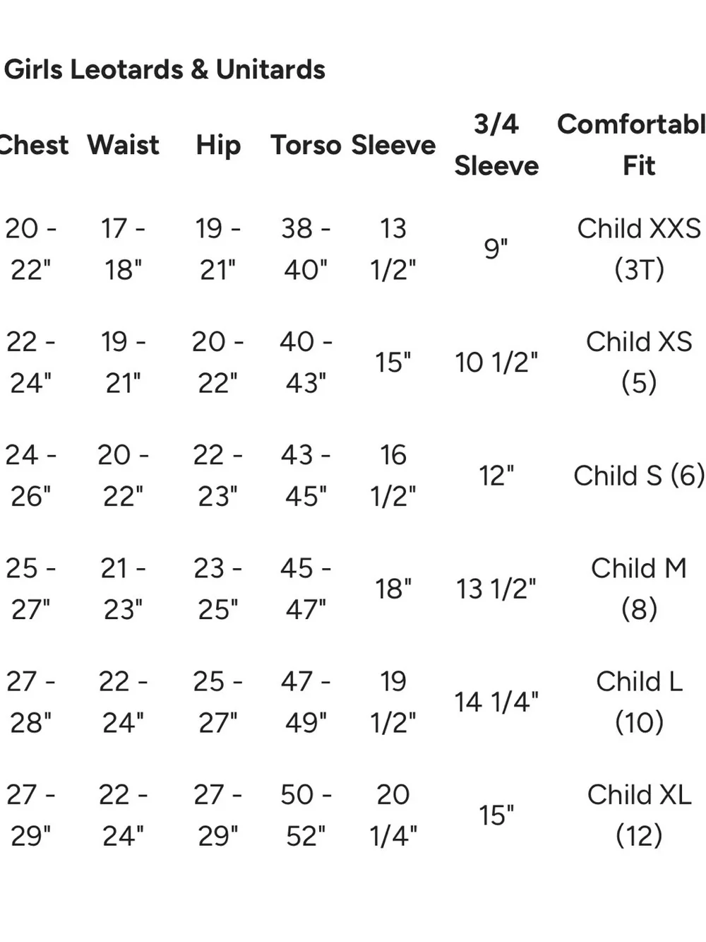 Destira Leotard Bundle Size CM (8)